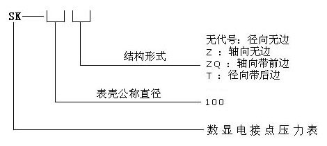 數(shù)顯電接點(diǎn)壓力表型號(hào)命名